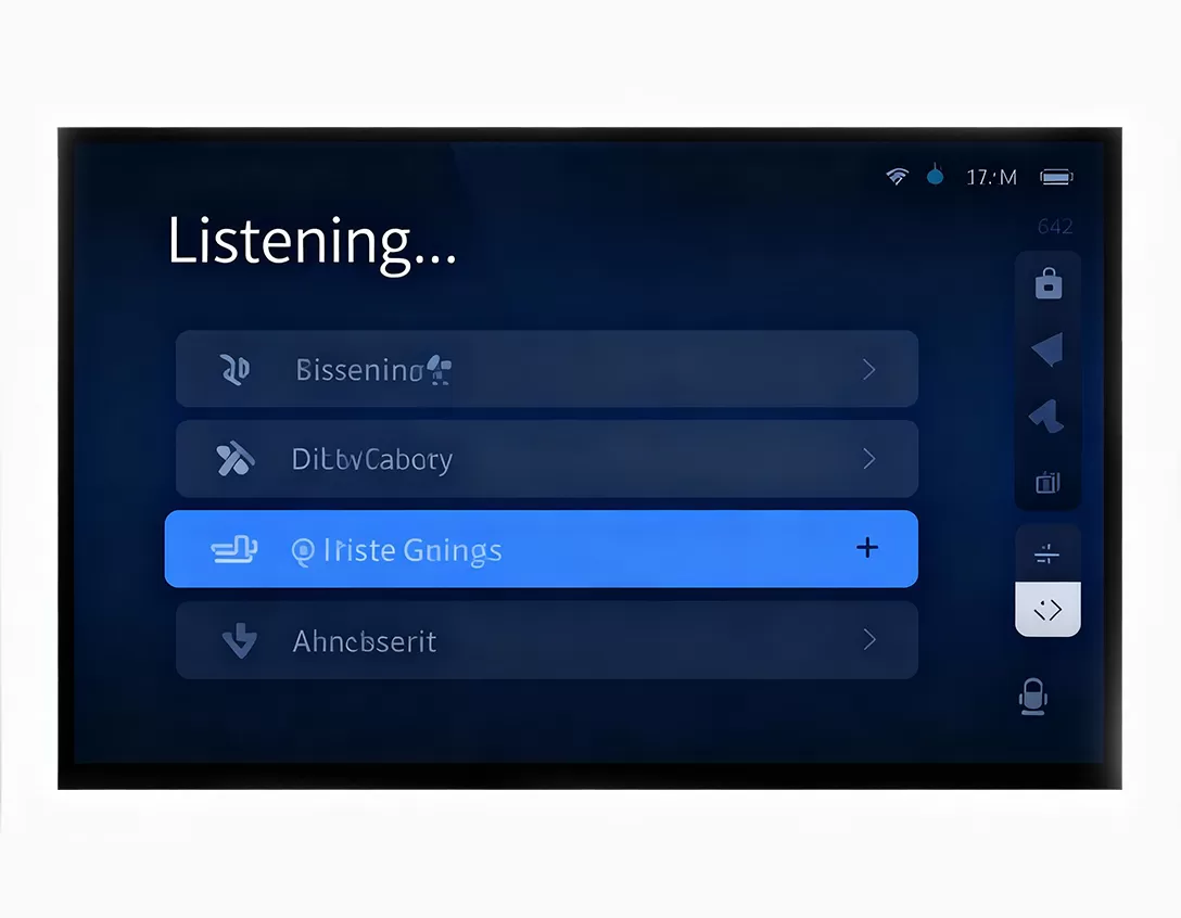 10.1インチのタッチ画面の表示